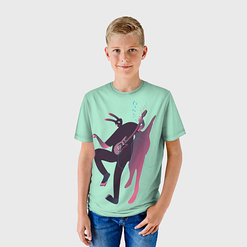 Детская футболка Рок-зайчик / 3D-принт – фото 3