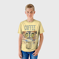 Футболка детская Owls like coffee, цвет: 3D-принт — фото 2