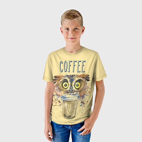Детская футболка Owls like coffee / 3D-принт – фото 3