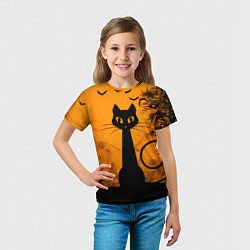 Футболка детская Halloween Cat, цвет: 3D-принт — фото 2