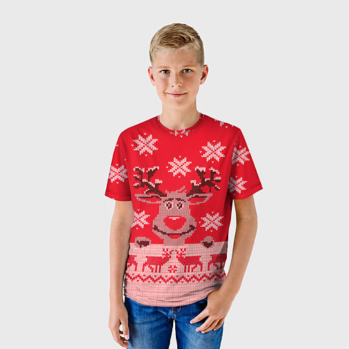 Детская футболка Узор оленя / 3D-принт – фото 3