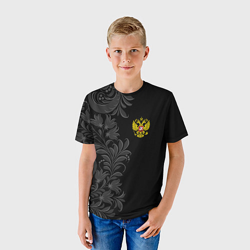 Детская футболка Герб России и орнамент / 3D-принт – фото 3