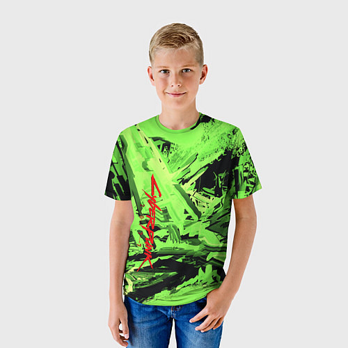 Детская футболка Cyberpunk 2077: Green Breaks / 3D-принт – фото 3