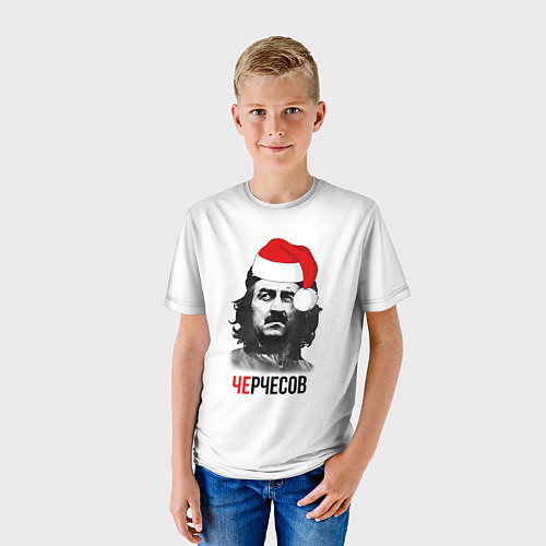 Детская футболка Черчесов новогодний / 3D-принт – фото 3
