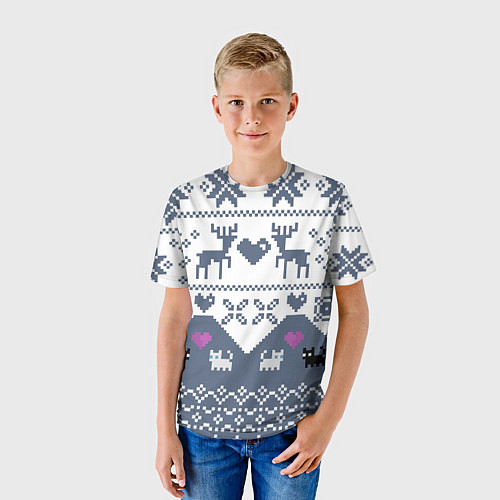 Детская футболка Новогодняя любовь / 3D-принт – фото 3