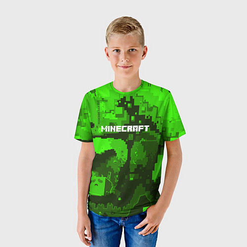 Детская футболка Minecraft: Green World / 3D-принт – фото 3