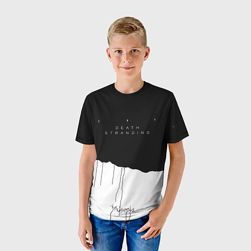 Детская футболка Death Stranding: Black & White / 3D-принт – фото 3