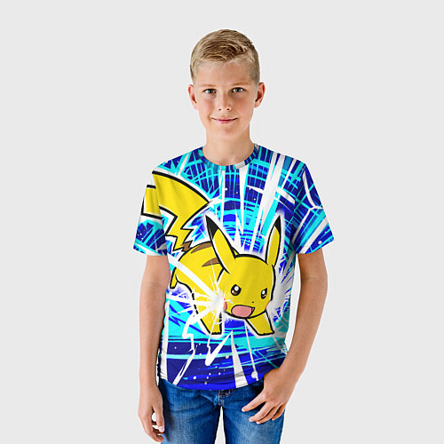 Детская футболка Пикачу бежит с молниями / 3D-принт – фото 3