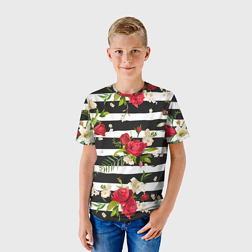 Детская футболка Розы и орхидеи / 3D-принт – фото 3