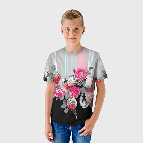 Детская футболка Розы в темноте / 3D-принт – фото 3