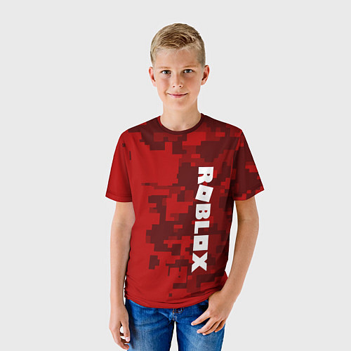Детская футболка ROBLOX: Red Camo / 3D-принт – фото 3