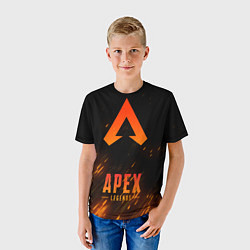 Футболка детская Apex Legends: Orange Flame, цвет: 3D-принт — фото 2