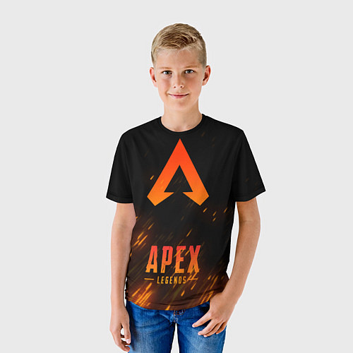 Детская футболка Apex Legends: Orange Flame / 3D-принт – фото 3