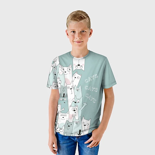 Детская футболка Cats World / 3D-принт – фото 3