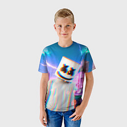 Футболка детская Marshmello: Glitch Effect, цвет: 3D-принт — фото 2