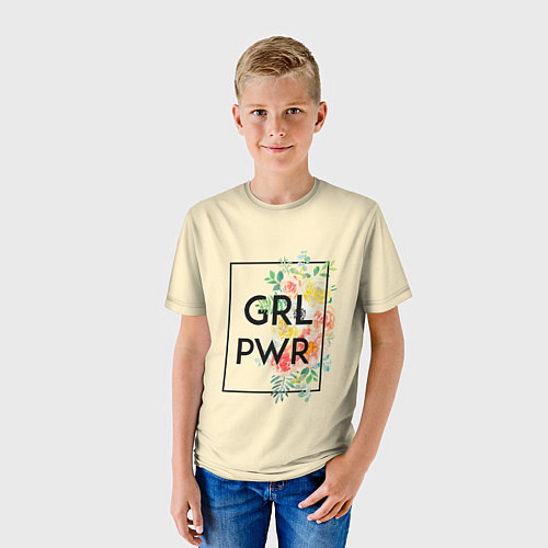 Детская футболка GRL PWR / 3D-принт – фото 3