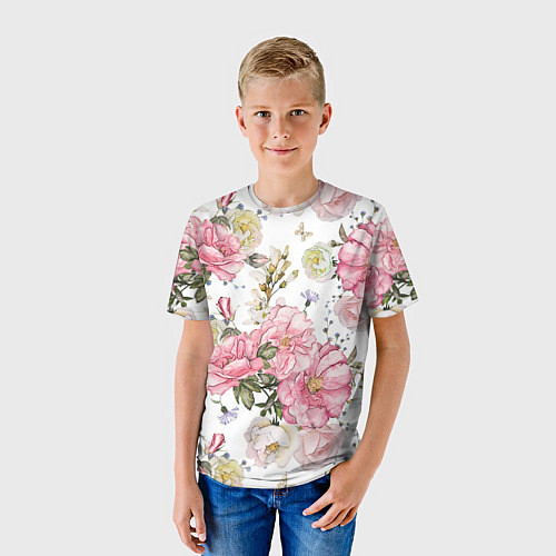 Детская футболка Нежные розы / 3D-принт – фото 3