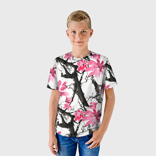 Детская футболка Цветущая сакура / 3D-принт – фото 3
