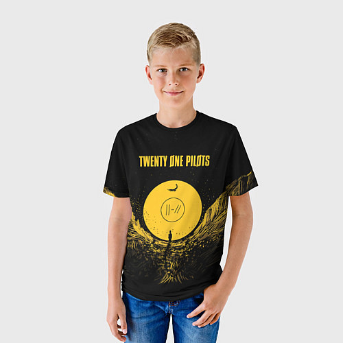 Детская футболка Twenty One Pilots: Yellow Moon / 3D-принт – фото 3