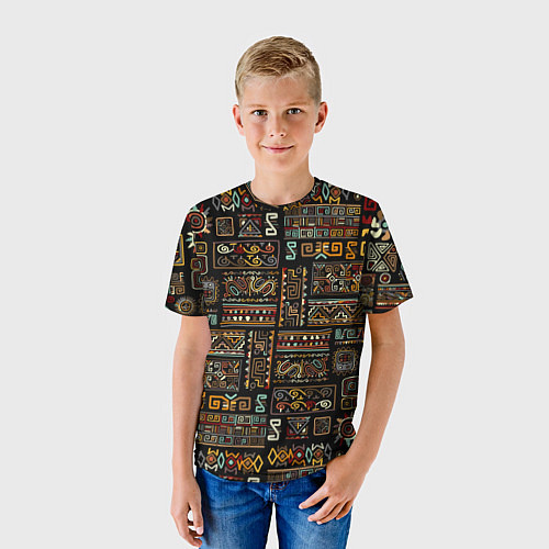 Детская футболка Этнический орнамент - Африка / 3D-принт – фото 3