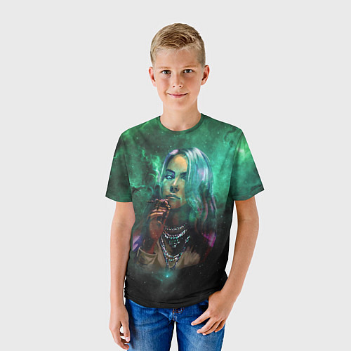 Детская футболка Billie Eilish: Green Space / 3D-принт – фото 3