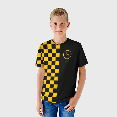 Детская футболка 21 Pilots: Yellow Grid / 3D-принт – фото 3