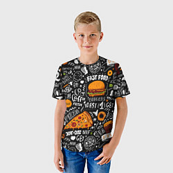 Футболка детская Fast Food, цвет: 3D-принт — фото 2
