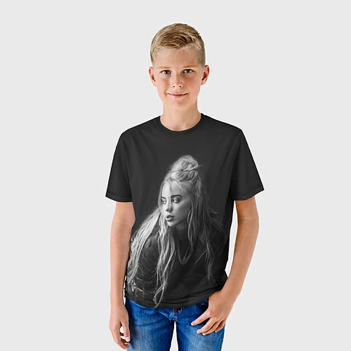 Детская футболка Billie Eilish: Black Fashion / 3D-принт – фото 3