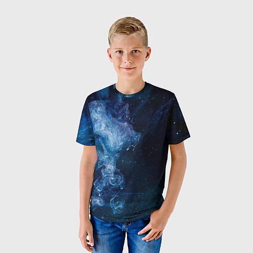 Детская футболка Синий космос / 3D-принт – фото 3