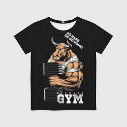 Футболка детская Go heavy or go home - bull, цвет: 3D-принт