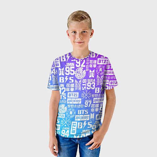 Детская футболка BTS Logos / 3D-принт – фото 3