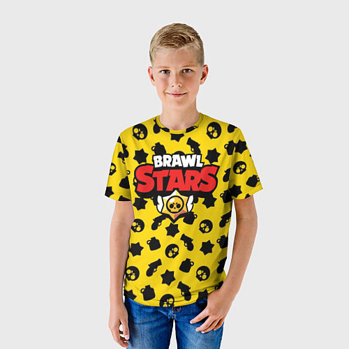 Детская футболка Brawl Stars: Yellow & Black / 3D-принт – фото 3
