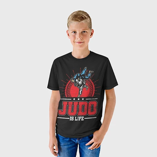 Детская футболка Judo is life / 3D-принт – фото 3