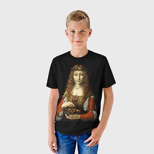 Детская футболка Девушка с вишнями / 3D-принт – фото 3