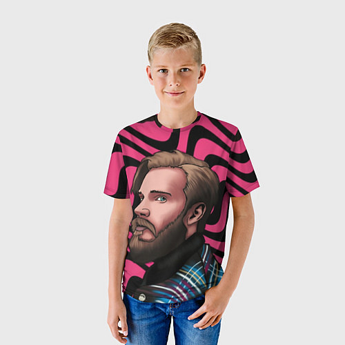 Детская футболка Pink PewDiePie / 3D-принт – фото 3