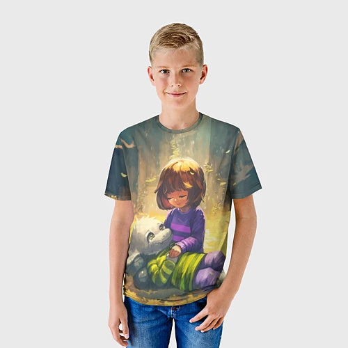 Детская футболка Фриск и Азриэль / 3D-принт – фото 3