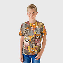 Футболка детская Прикольные зверушки, цвет: 3D-принт — фото 2