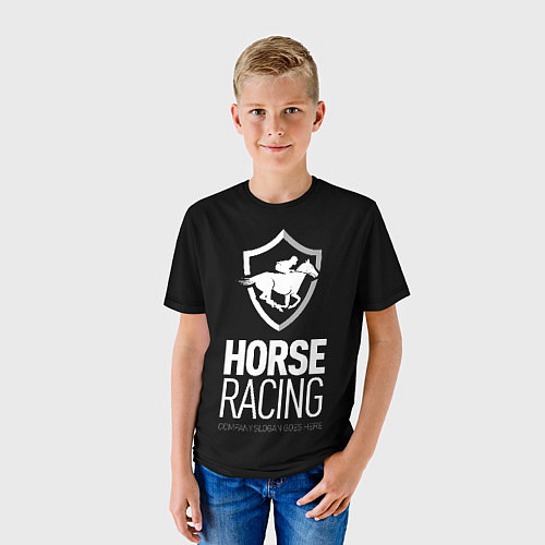 Детская футболка Horse racing / 3D-принт – фото 3