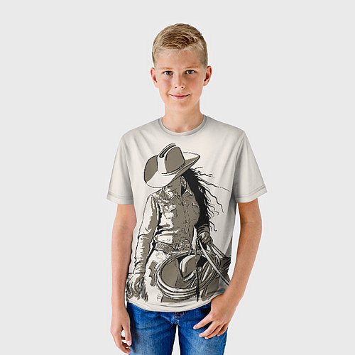 Детская футболка Наездница ковбойша / 3D-принт – фото 3