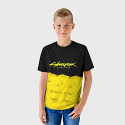 Футболка детская Cyberpunk 2077: Yellow & Black, цвет: 3D-принт — фото 2