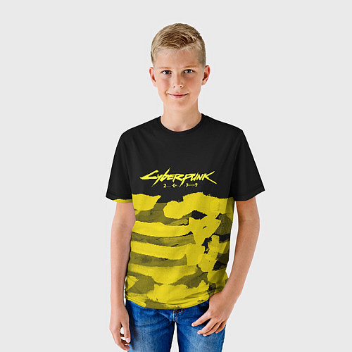 Детская футболка Cyberpunk 2077: Black & Yellow / 3D-принт – фото 3