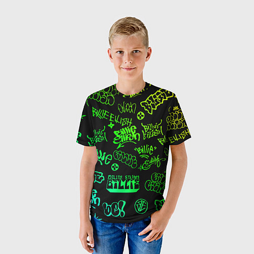 Детская футболка BILLIE EILISH: Grunge Graffiti / 3D-принт – фото 3
