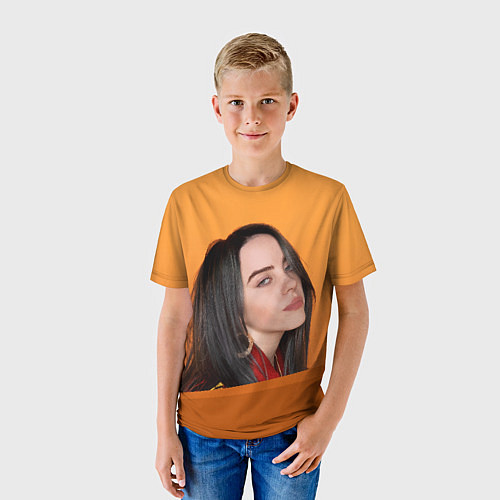Детская футболка BILLIE EILISH: Orange Mood / 3D-принт – фото 3