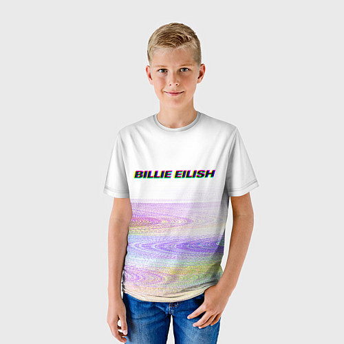 Детская футболка BILLIE EILISH: White Glitch / 3D-принт – фото 3