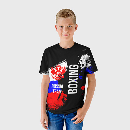 Детская футболка Boxing Russia Team и герб РФ / 3D-принт – фото 3