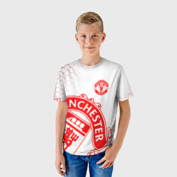 Футболка детская Манчестер Юнайтед white, цвет: 3D-принт — фото 2