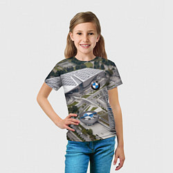Футболка детская BMW city, цвет: 3D-принт — фото 2