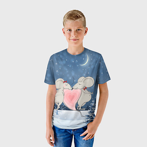 Детская футболка Влюбленные мышки / 3D-принт – фото 3