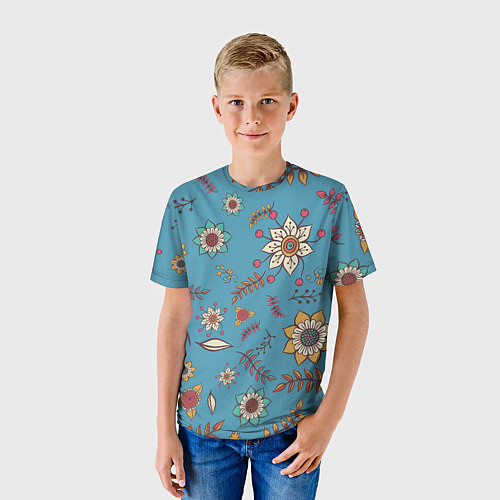 Детская футболка Цветочный рай узор / 3D-принт – фото 3