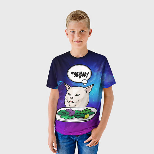 Детская футболка Woman yelling at a cat / 3D-принт – фото 3